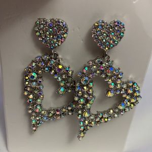 Earrings,♥️ , with silver bath and zircon beautiful